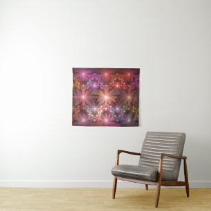 Bed Of Flowers Colorful Shiny Abstract Fractal Art Tapestry