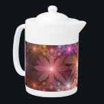 Bed Of Flowers Colorful Shiny Abstract Fractal Art Teapot<br><div class="desc">A bed of shiny fantasy flowers,  an unique luminous floral artwork.
Design for your tea pot and more.</div>