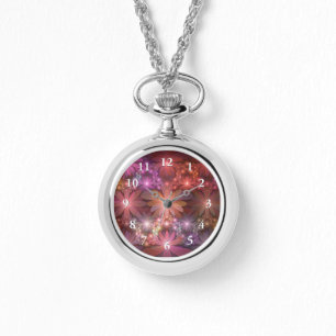 Bed Of Flowers Colorful Shiny Abstract Fractal Art Watch