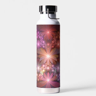 Bed Of Flowers Colorful Shiny Abstract Fractal Art Water Bottle