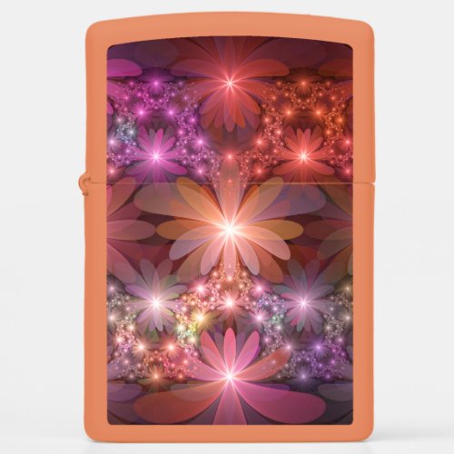 Bed Of Flowers Colorful Shiny Abstract Fractal Art Zippo Lighter