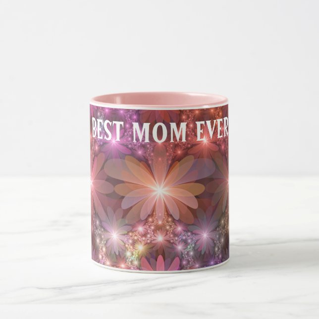 Bed Of Flowers Shiny Abstract Fractal Art Best Mom Mug (Center)