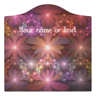 Bed Of Flowers Shiny Abstract Fractal Art Custom Door Sign