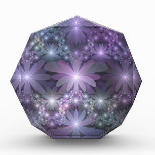 Bed of Flowers Trendy Shiny Abstract Fractal Art Acrylic Award
