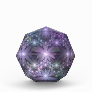 Bed of Flowers Trendy Shiny Abstract Fractal Art Acrylic Award