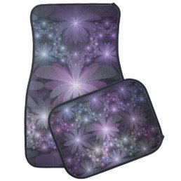 Bed of Flowers Trendy Shiny Abstract Fractal Art Car Floor Mat