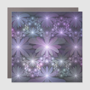 Bed of Flowers Trendy Shiny Abstract Fractal Art Car Magnet
