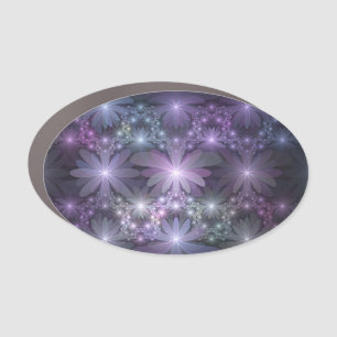 Bed of Flowers Trendy Shiny Abstract Fractal Art Car Magnet