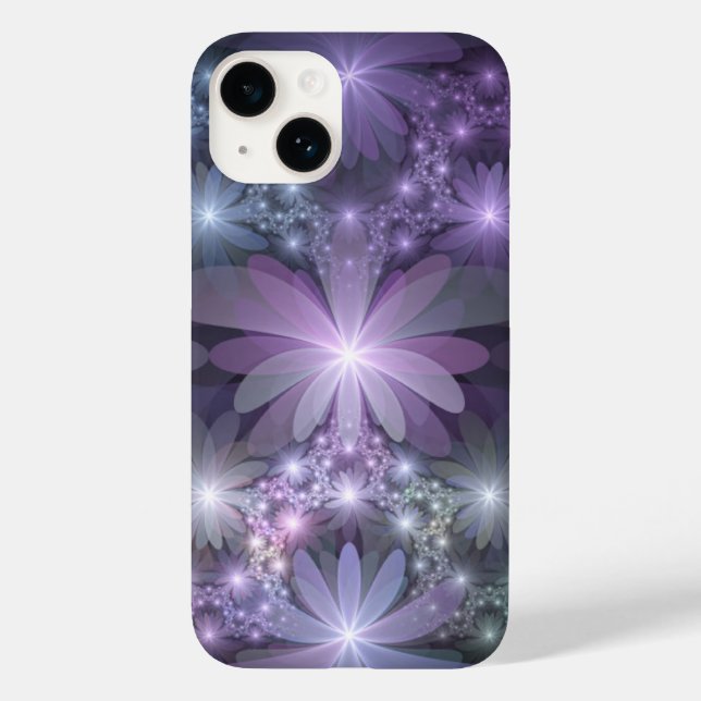 Bed of Flowers Trendy Shiny Abstract Fractal Art Case-Mate iPhone Case (Back)