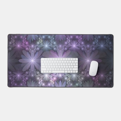 Bed of Flowers Trendy Shiny Abstract Fractal Art Desk Mat