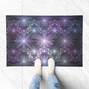 Bed of Flowers Trendy Shiny Abstract Fractal Art Doormat