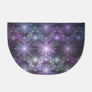 Bed of Flowers Trendy Shiny Abstract Fractal Art Doormat