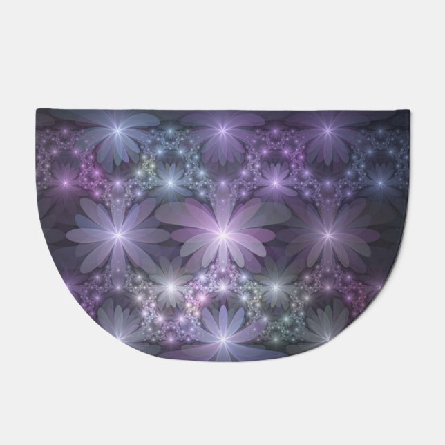 Bed of Flowers Trendy Shiny Abstract Fractal Art Doormat (Front)