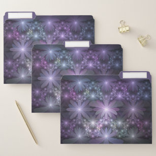 Bed of Flowers Trendy Shiny Abstract Fractal Art File Folder