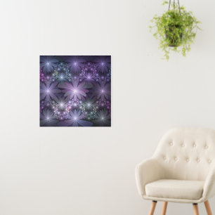Bed of Flowers Trendy Shiny Abstract Fractal Art Foam Board