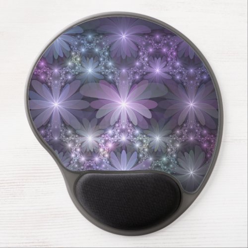 Bed of Flowers Trendy Shiny Abstract Fractal Art Gel Mouse Pad