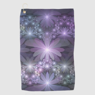 Bed of Flowers Trendy Shiny Abstract Fractal Art Golf Towel