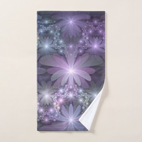 Bed of Flowers Trendy Shiny Abstract Fractal Art Hand Towel