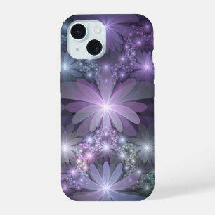 Bed of Flowers Trendy Shiny Abstract Fractal Art iPhone 15 Case