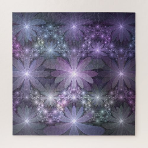 Bed of Flowers Trendy Shiny Abstract Fractal Art Jigsaw Puzzle