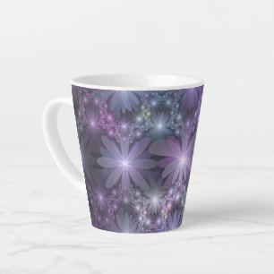 Bed of Flowers Trendy Shiny Abstract Fractal Art Latte Mug