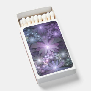 Bed of Flowers Trendy Shiny Abstract Fractal Art Matchboxes