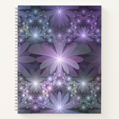 Bed of Flowers Trendy Shiny Abstract Fractal Art Notebook