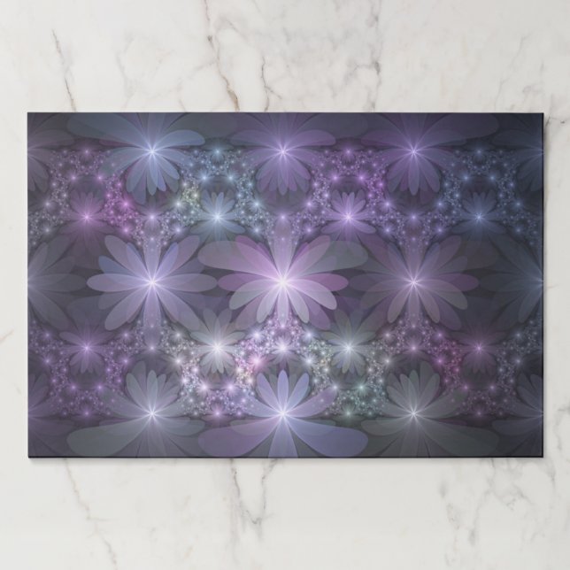 Bed of Flowers Trendy Shiny Abstract Fractal Art Paper Pad (Front)