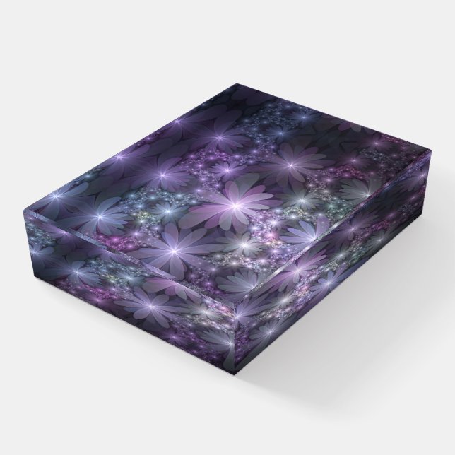 Bed of Flowers Trendy Shiny Abstract Fractal Art Paperweight (Angled)