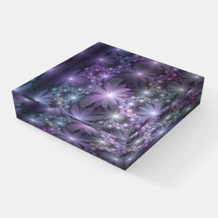 Bed of Flowers Trendy Shiny Abstract Fractal Art Paperweight