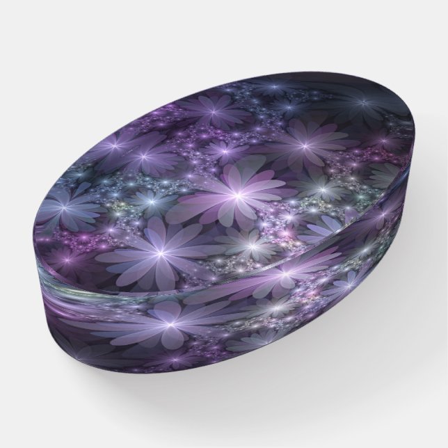Bed of Flowers Trendy Shiny Abstract Fractal Art Paperweight (Angled)