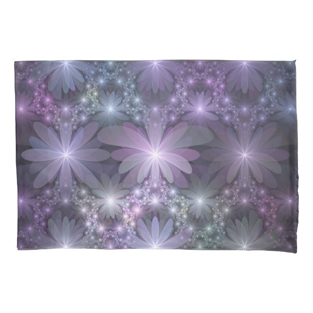 Bed of Flowers Trendy Shiny Abstract Fractal Art Pillow Case (Front)