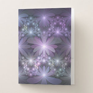 Bed of Flowers Trendy Shiny Abstract Fractal Art Pocket Folder