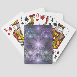 Bed of Flowers Trendy Shiny Abstract Fractal Art Poker Cards