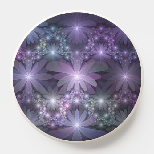 Bed of Flowers Trendy Shiny Abstract Fractal Art PopSocket