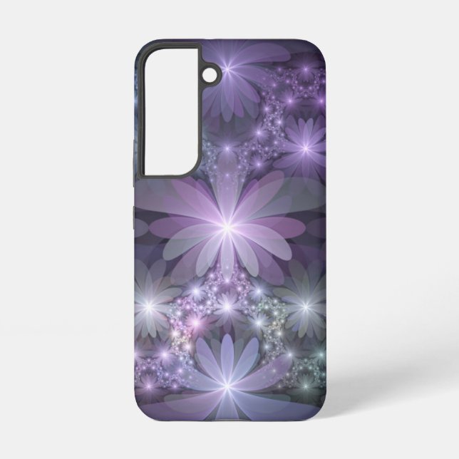 Bed of Flowers Trendy Shiny Abstract Fractal Art Samsung Galaxy Case (Back)