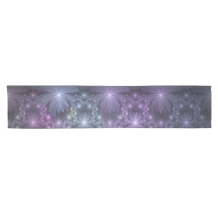 Bed of Flowers Trendy Shiny Abstract Fractal Art Short Table Runner
