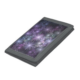 Bed of Flowers Trendy Shiny Abstract Fractal Art Trifold Wallet