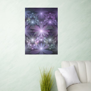 Bed of Flowers Trendy Shiny Abstract Fractal Art Wall Decal