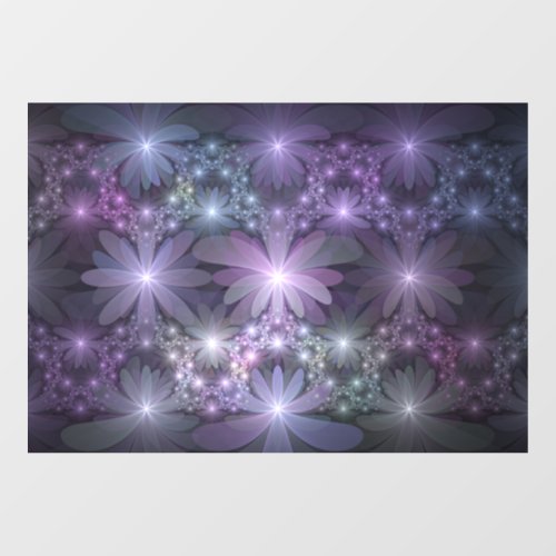 Bed of Flowers Trendy Shiny Abstract Fractal Art Window Cling