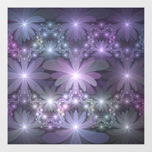 Bed of Flowers Trendy Shiny Abstract Fractal Art Window Cling