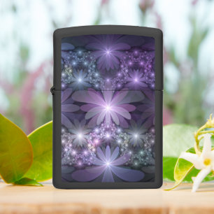 Bed of Flowers Trendy Shiny Abstract Fractal Art Zippo Lighter