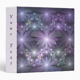 Bed of Flowers Trendy Shiny Abstract Fractal Text 3 Ring Binder