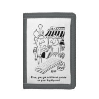 Bed of Nails at a Bazaar Cartoon Trifold Wallet