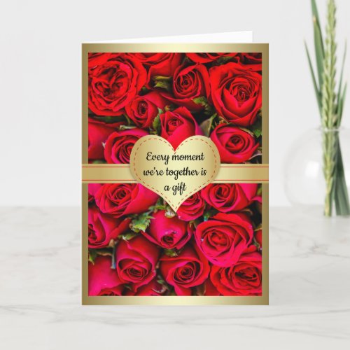 Bed Of Red Roses Romantic Valentines Day Card