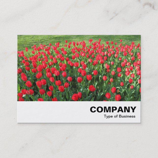 Bed of Red Tulips 01 Business Card (Front)