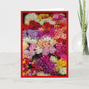 Bed of Roses customizable card, Valentine's day Holiday Card