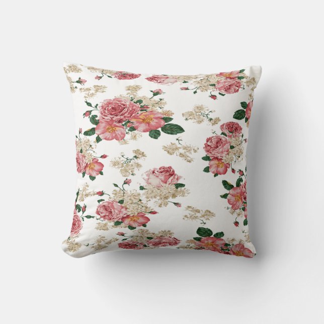 Bed of Roses Throw Pillow (Front)