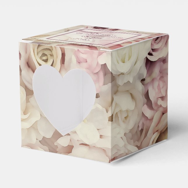 Bed of Roses Wedding 2" Favor Boxes (Front Side)