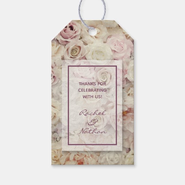 Bed of Roses Wedding Favors Gift Tag (Front)